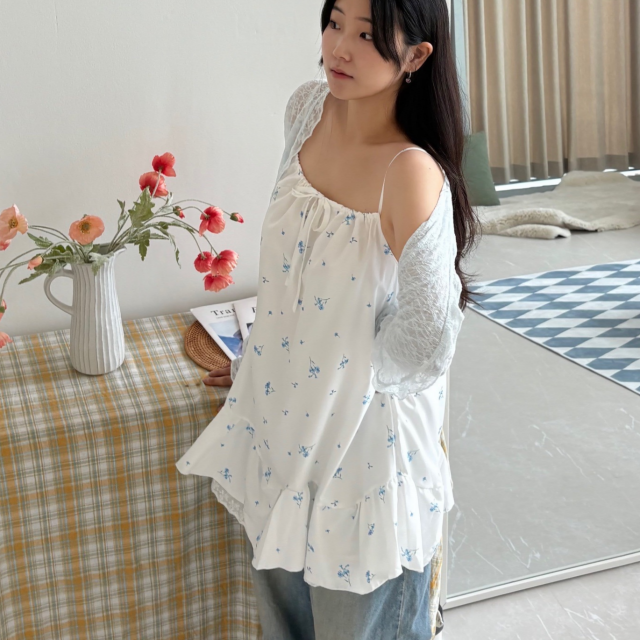 여름 휴양지 바캉스 여행 슬리브리스 뷔스티에 미니 원피스 - 상세 이미지 2