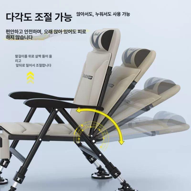 접이식 낚시의자 소좌대 소형 바다 의자 휴대용 더블 캐노피 세트-샌드옐로우 - 상세 이미지 3