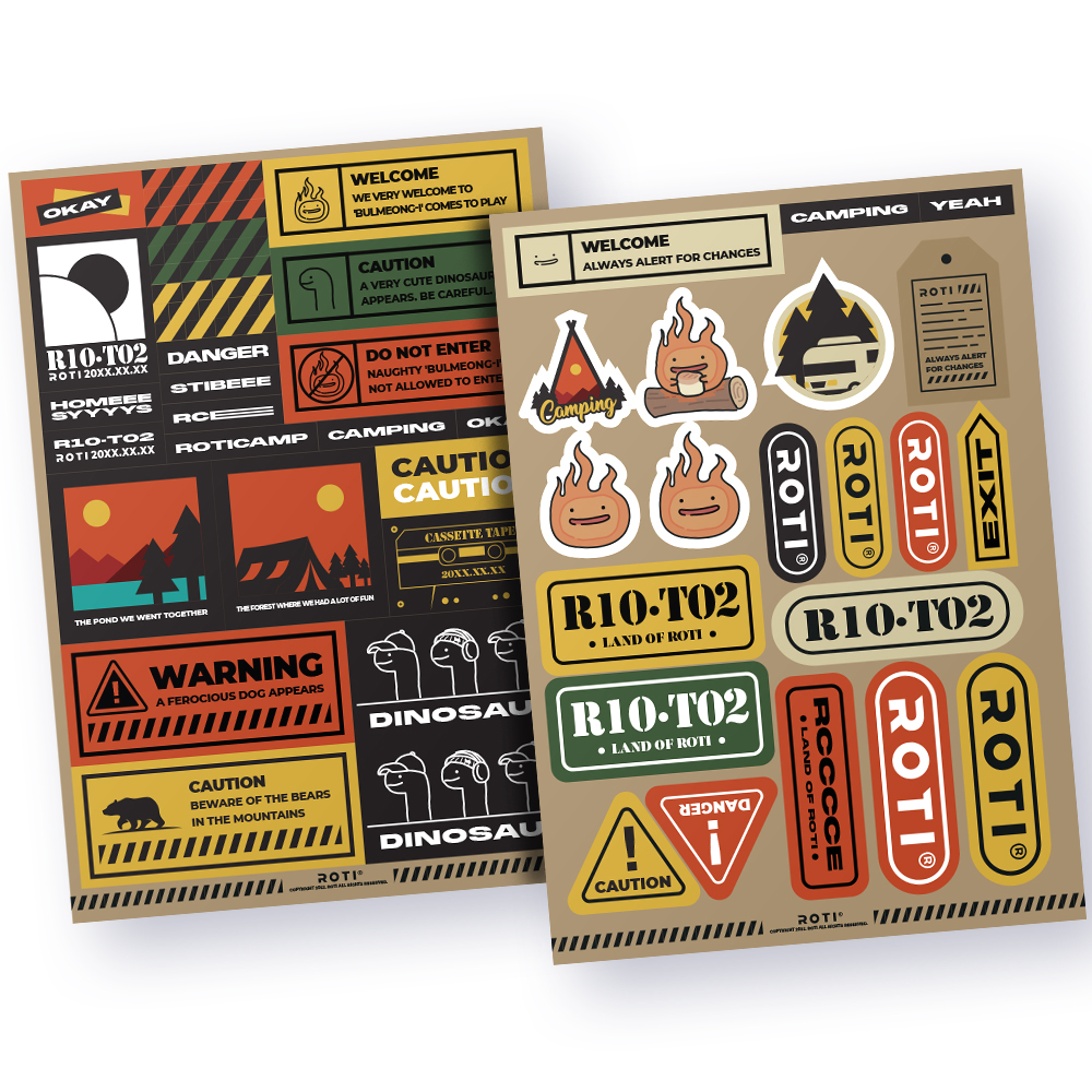 로티캠프 캠핑스티커 노트북 캐리어 방수 스티커1 1ea