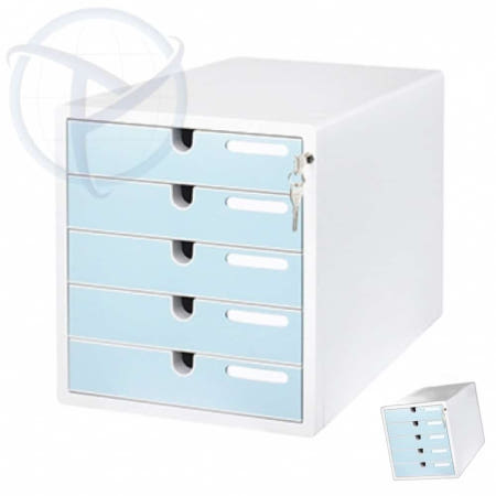 컬러 서류함 5단 잠금장치 부착 민트 다용도수납함 서류보관함 문서보관함 부품서랍