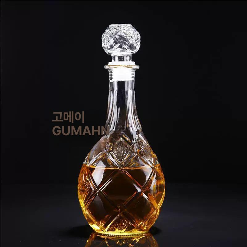 위스키병 크리스탈 유리 술병 공병 보관 양주병 SX-2 원구 500ml - 상세 이미지 2