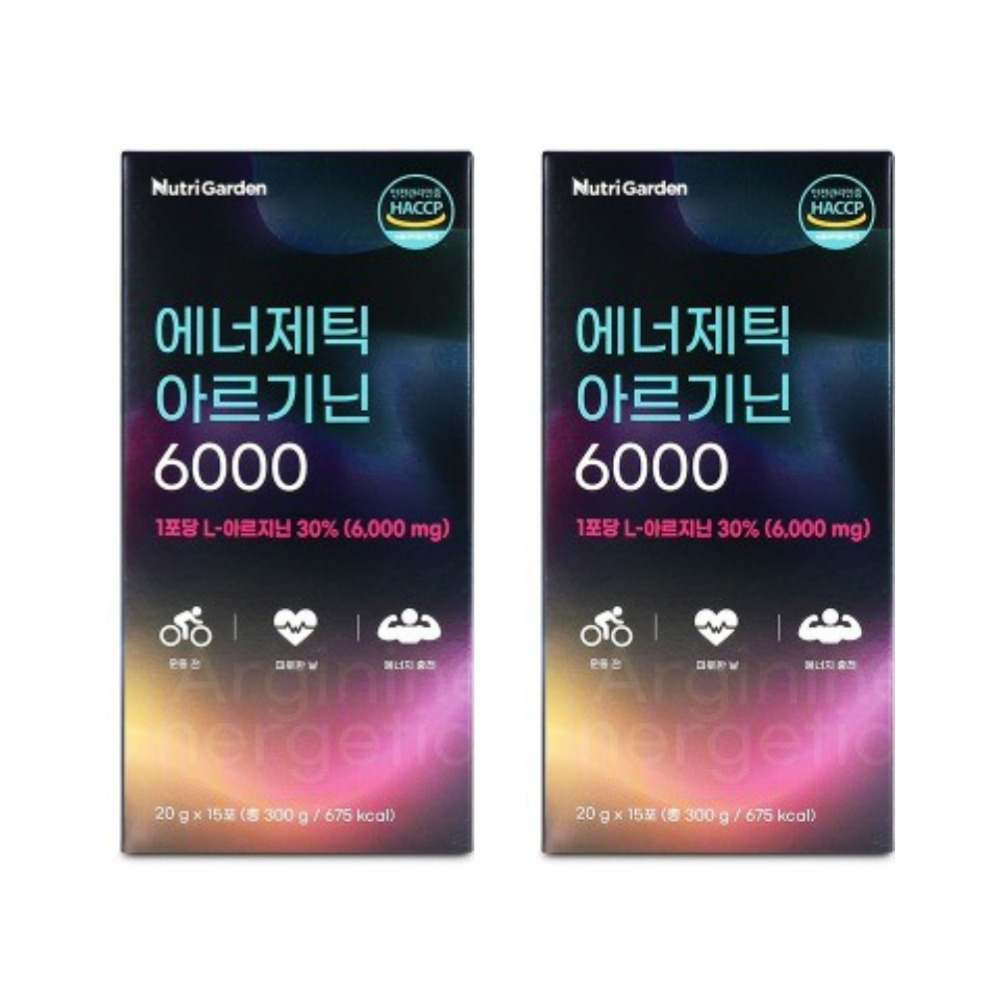 뉴트리가든 에너제틱 아르기닌 데이팩 프로틴 포텐 부스터 파워업 발력 15포, 2개 - 상품 이미지