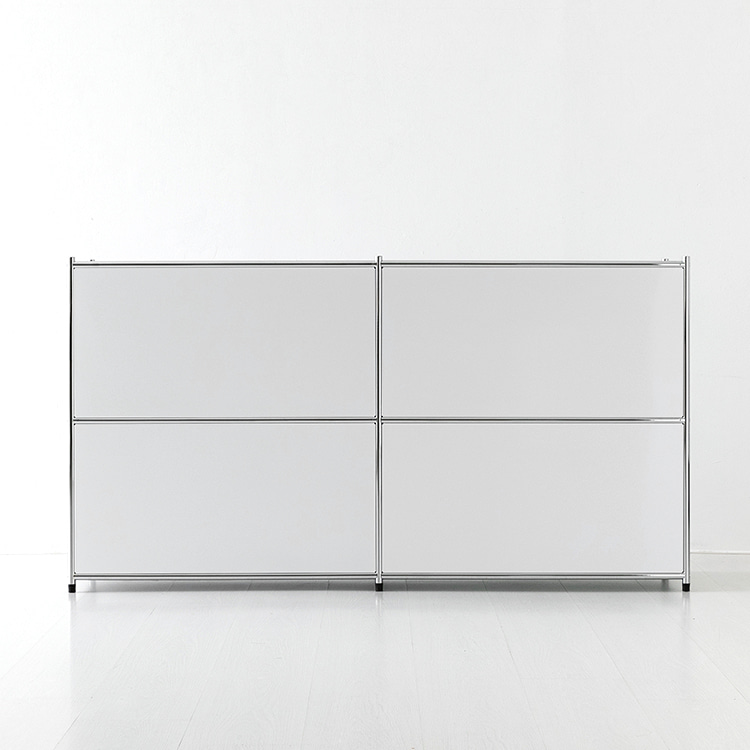 심플리 2x2 수납장 4문 BC018 1520x400x820mm, 2단, 퓨어화이트 2708.7578 - 상세 이미지 2
