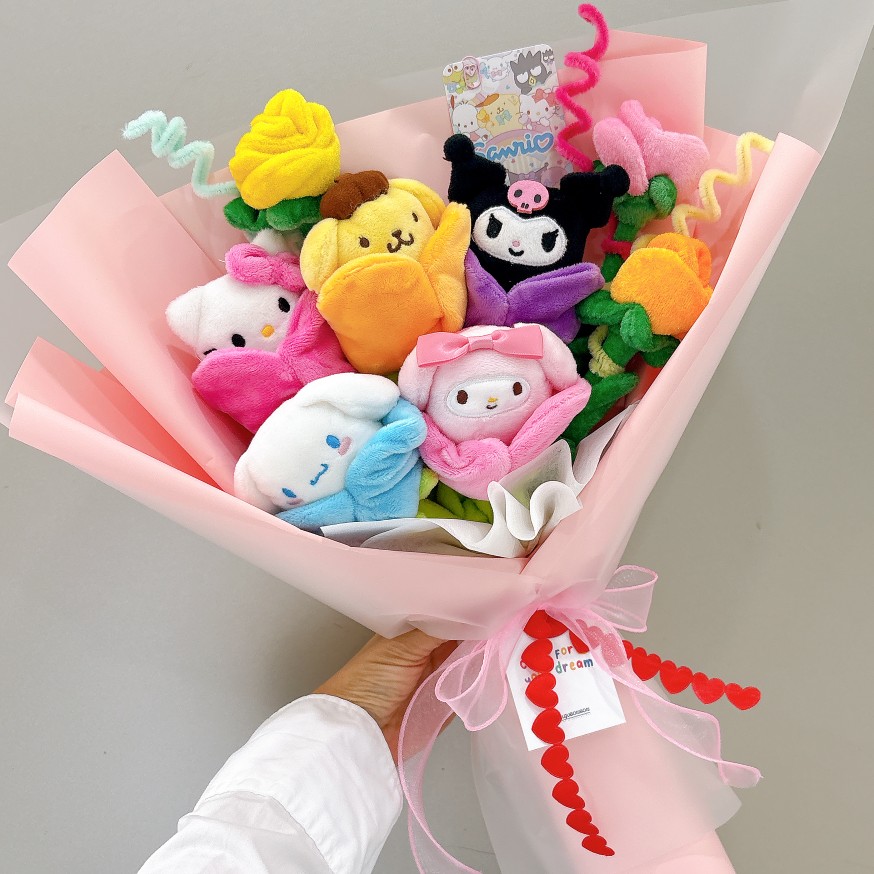 산리오 올프렌즈 인형꽃다발 졸업식 발표회 재롱잔치 시나모롤 조화 - 메인 이미지