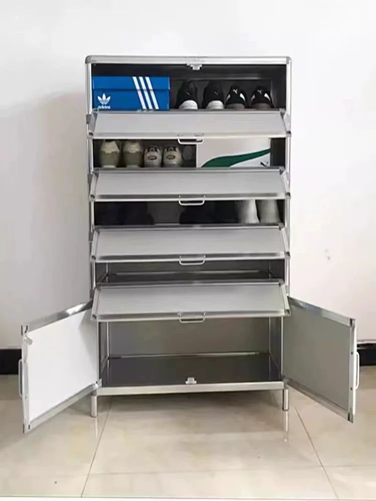 숙소 현관 틈새 철제 수납장 헬스장 스테인레스 3층 65x35x75 조립 - 상세 이미지 2