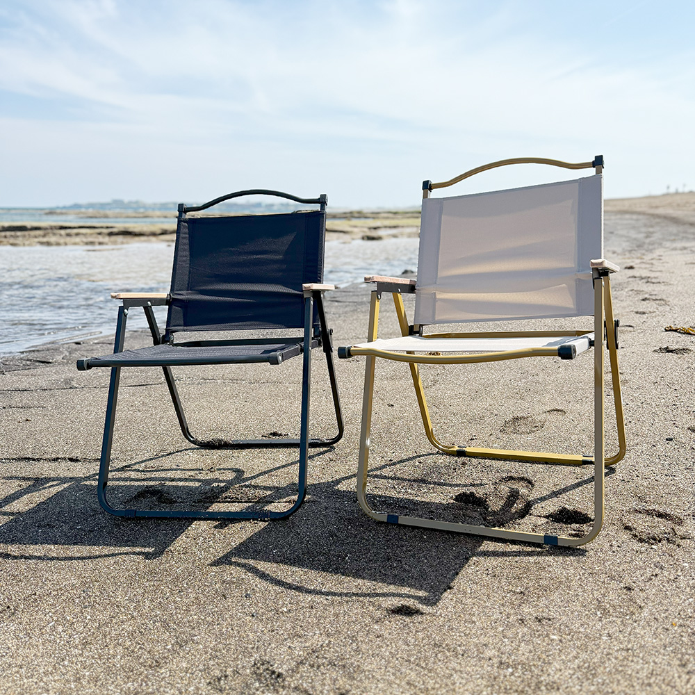 착착 접이식 폴딩 캠핑의자 로우체어 로우61cm, 모카+블랙, 2개