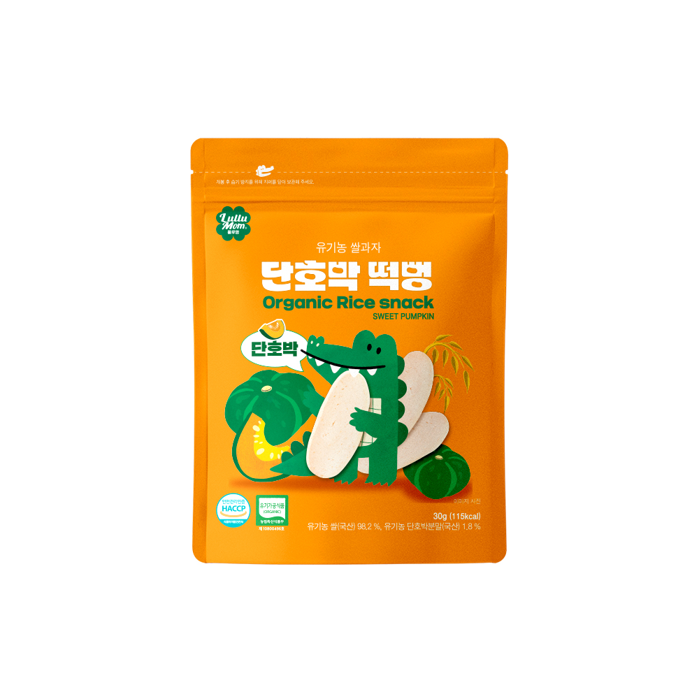 룰루맘 유기농 쌀과자 단호박 떡뻥 1봉(30g) - 상품 이미지
