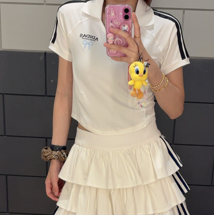 아디다스 DANCE POLO 화이트 여성 티셔츠