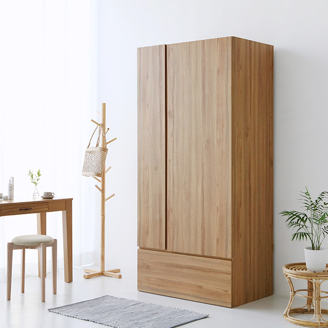 [희망일배송]  숄리드 2문 옷장 WRM19590 900x590x1940mm, 2단, 캄포어베니어 4193.3426 - 상세 이미지 3