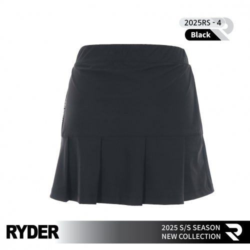 라이더 2025RS-4 BK 블랙 주름 스커트 치마 배드민턴 탁구 스쿼시 스포츠웨어 - 상세 이미지 3