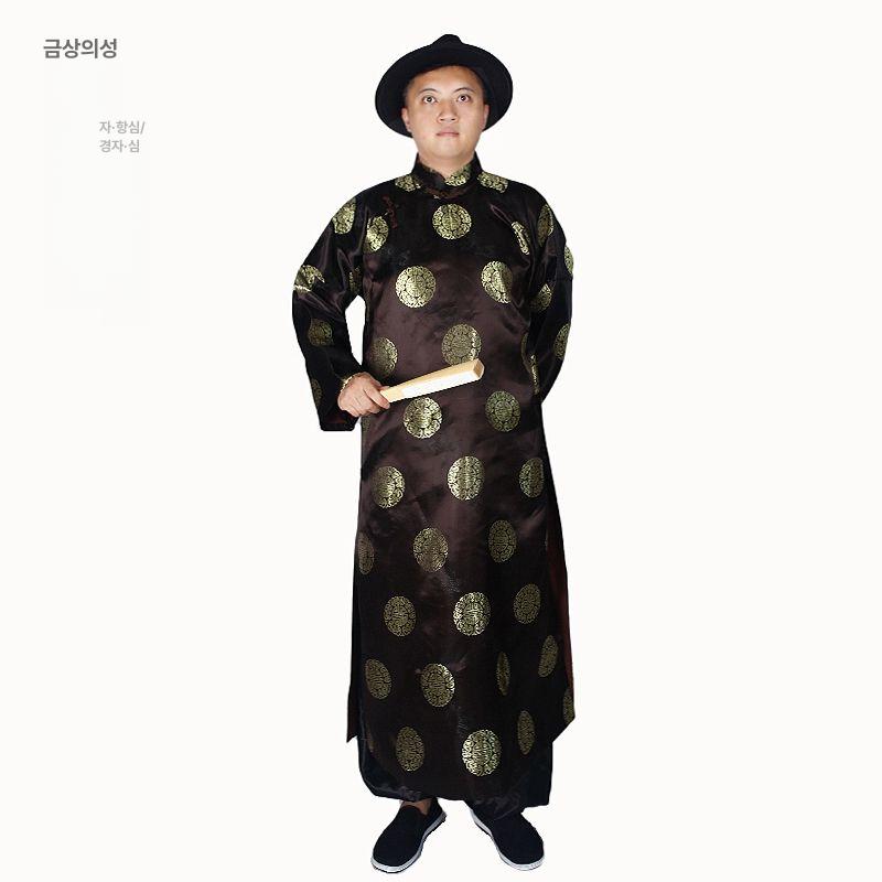 남자 아오자이 치파오 베트남 퍼레이드 공연 전통의상 축제 블루 균일 사이즈 70kg 이하 - 상세 이미지 3