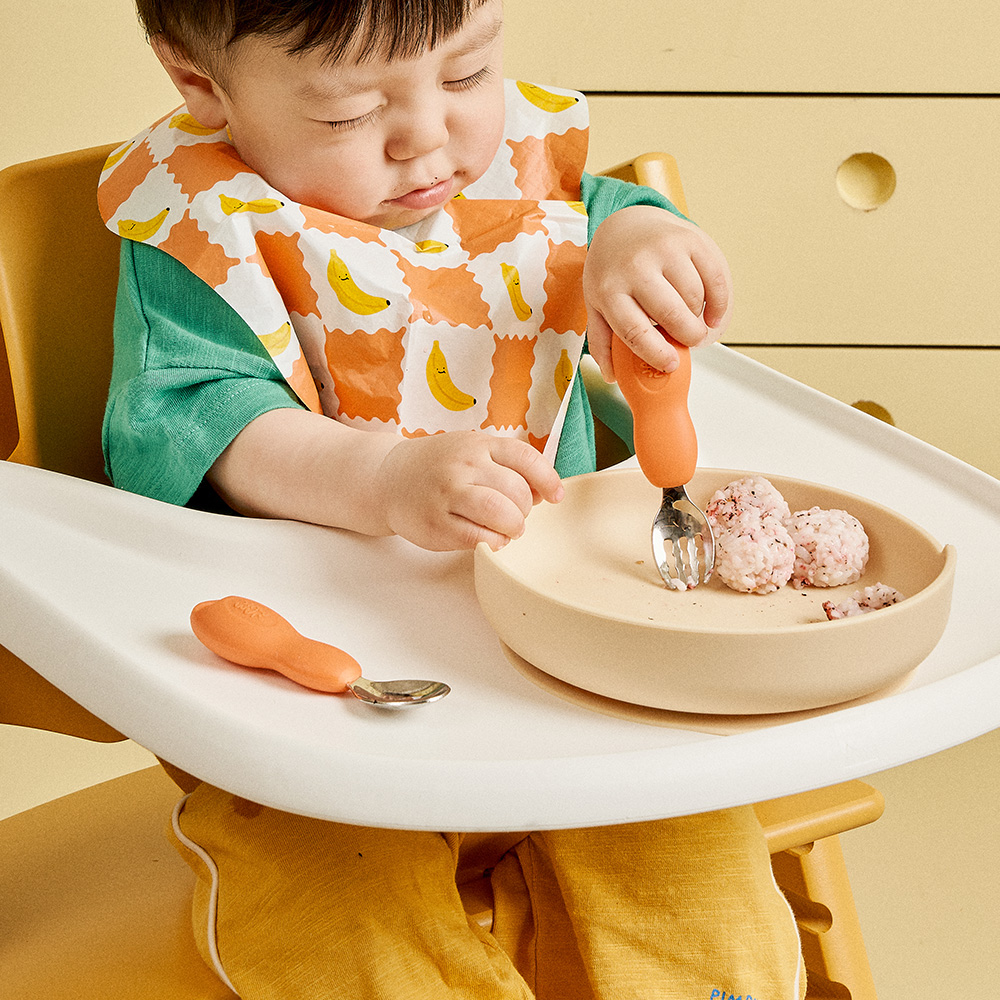 잼먹 스텐 이유식스푼 포크 케이스세트 자기주도 아기 숟가락 수저