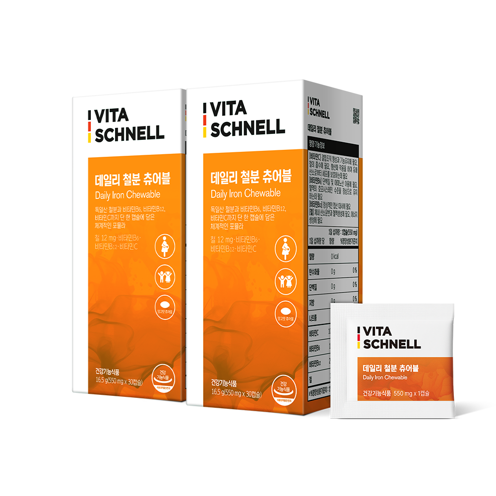 비타슈넬 데일리 철분 츄어블 30캡슐, 2개