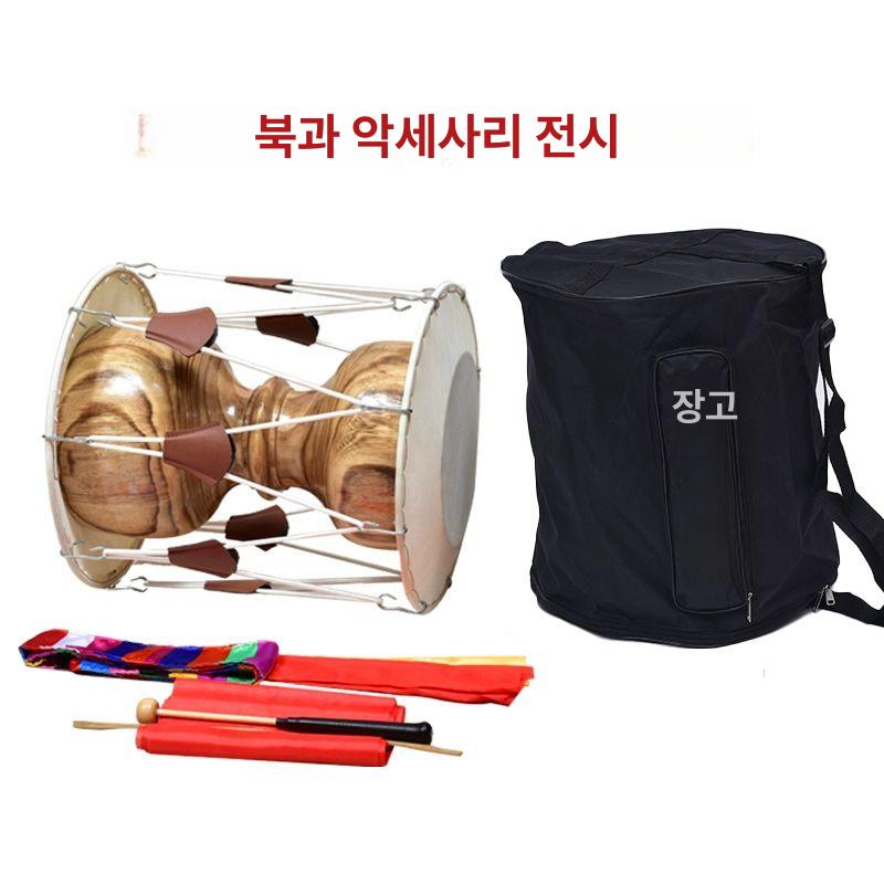국악공연 반주 장구 사물놀이 장구채 악기 소가죽 1.0 자높고 낮은 북채리본붉은 비단 - 상세 이미지 3