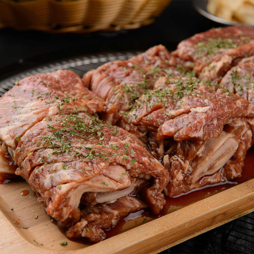 [특제양념] 수입산 양념 돼지왕구이 돼지갈비맛 돼지고기 1kg, 1개 - 상품 이미지