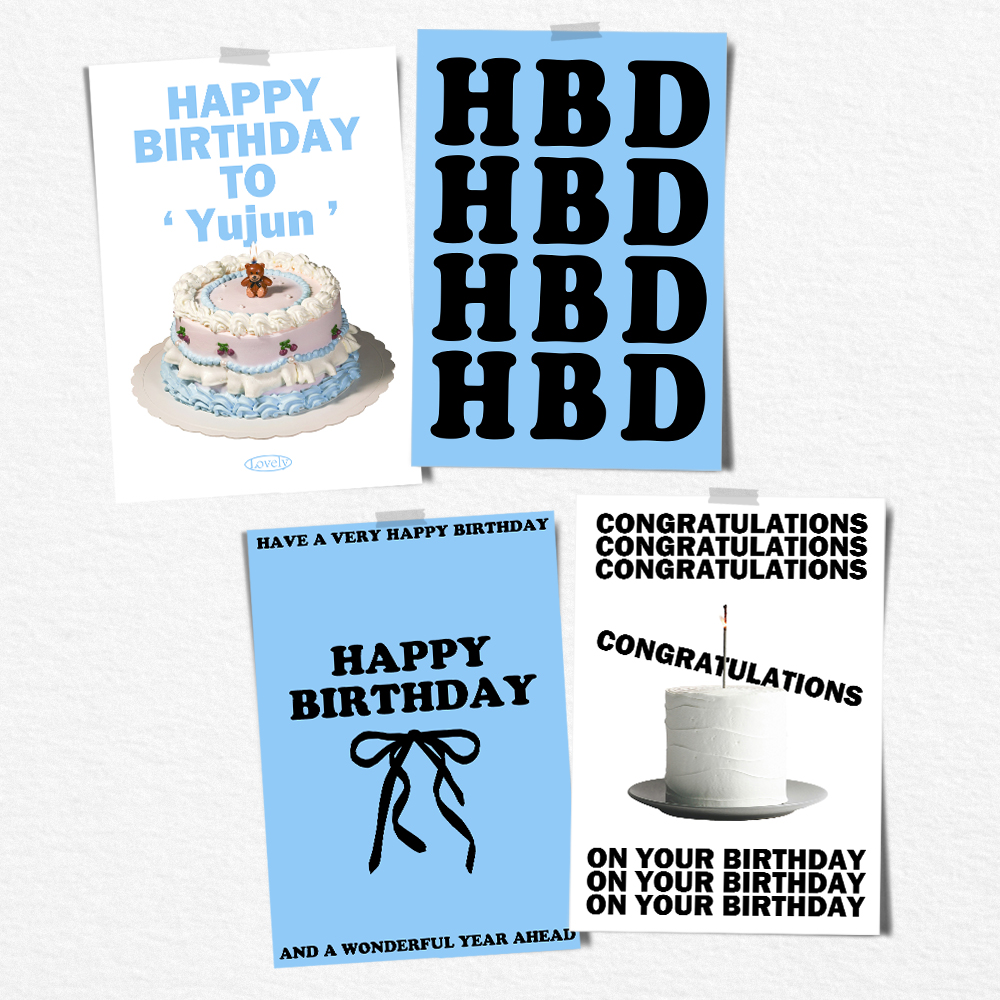 파티 포스터 생일 셀프 촬영 소품 HAPPY BIRTHDAY 화이트 케이크 A4 - 상세 이미지 5