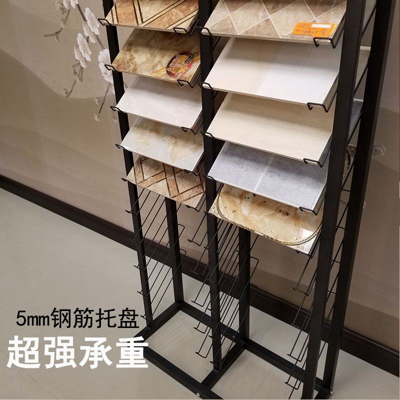 철제 타일 받침대 블랙 정리 다용도 거치대 더블 선반 샘플거치 - 상세 이미지 5