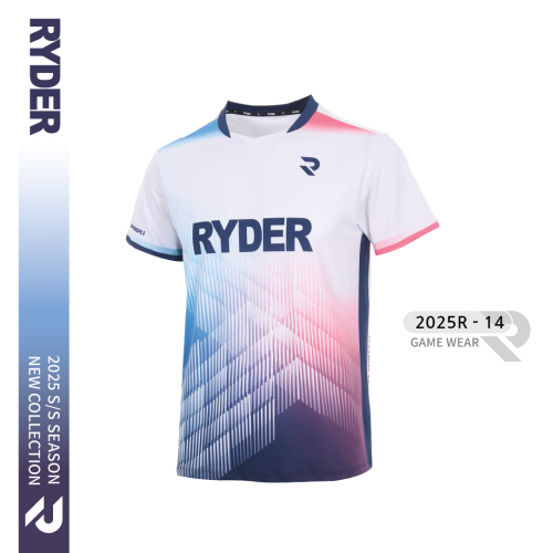 라이더 RYDER 2025R-14 경기복 남성/여성 게임웨어 반팔티 배드민턴 탁구 스쿼시 스포츠의류 - 메인 이미지