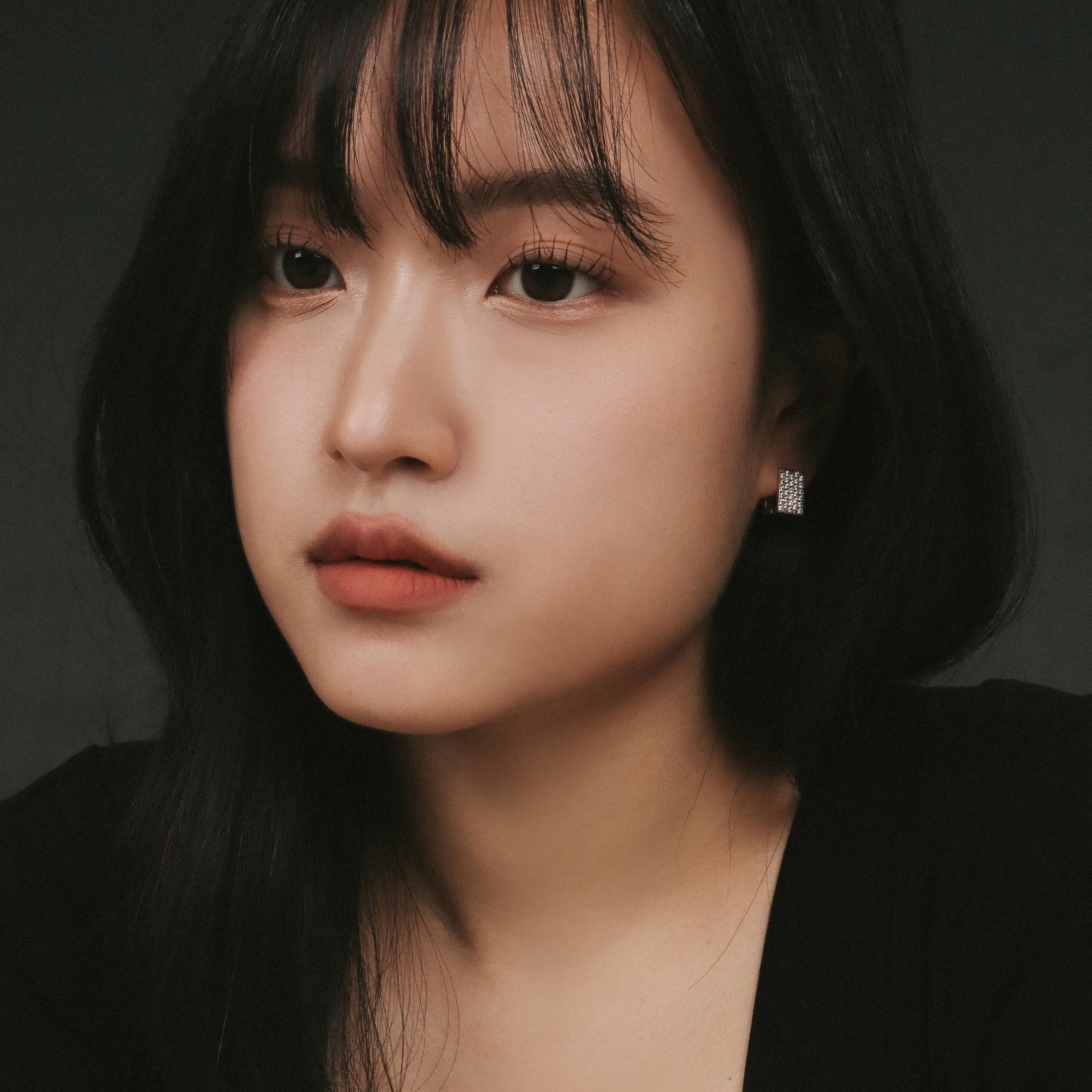 풀파베 볼 귀걸이 은볼 사각 원터치 큐빅 귀걸이 - 상세 이미지 4
