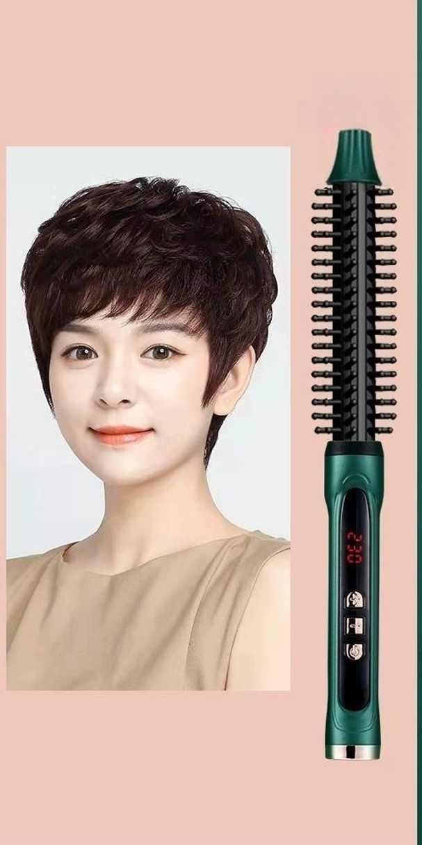 드라이롤 헤어브러시 남성용 빗드라이기 짧은머리 컬링 손질용 13MM-1단계 상온 방열-먹색 - 상품 이미지