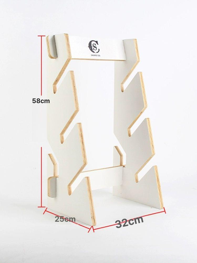 스케이트보드 거치대 원목 정리대 보관대 데크 웨이크 화이트 58cm - 상세 이미지 2