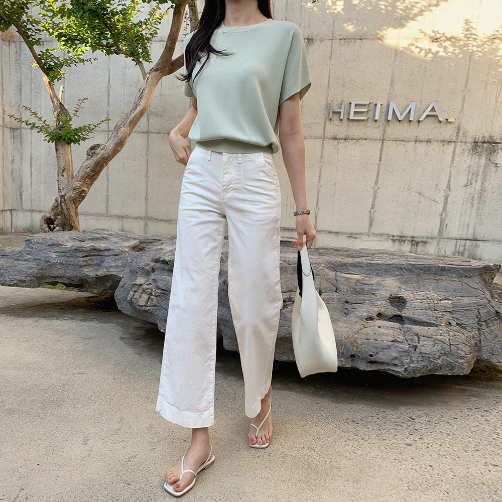 플라딘 와이드 뒷밴딩 팬츠 - 상세 이미지 2