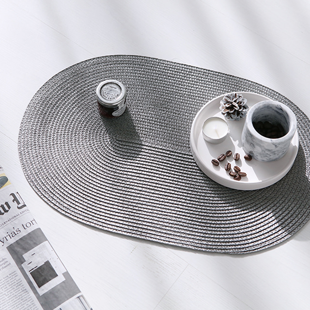 MAT 타원형 테이블 매트 45x30 KS1004DSM 그레이 3076.2961, 45x30cm