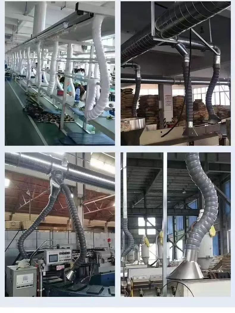 플렉시블 자바라 암후드 작업장 호스 커버 환기 Φ75x2m 블랙 실리콘 커버밸브 - 상세 이미지 2