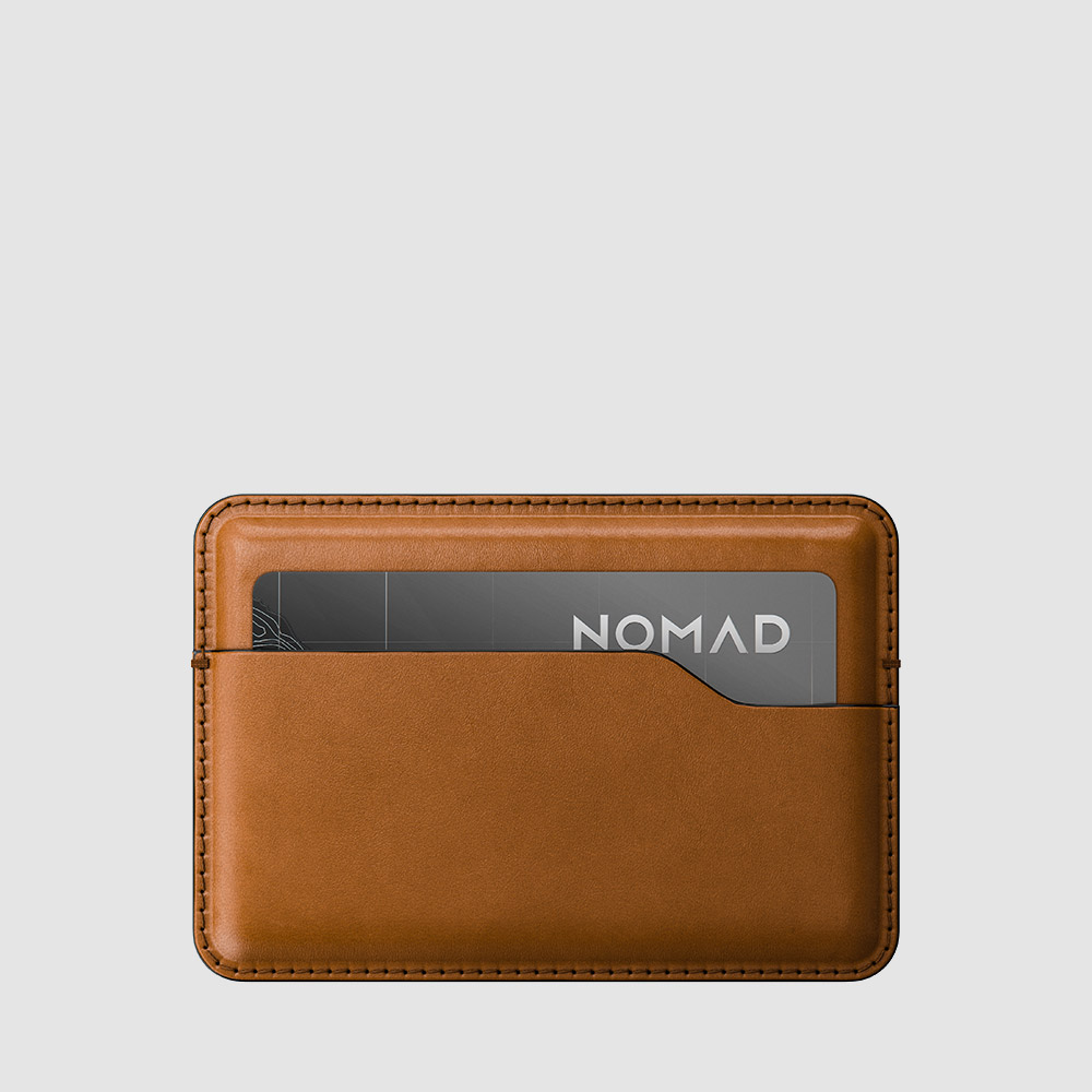 노마드 베지터블 가죽 카드 명함 지갑 잉글리쉬 탄
