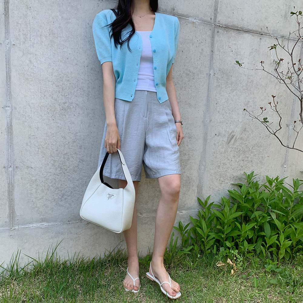 이나치 린넨 하프 팬츠 - 상세 이미지 4