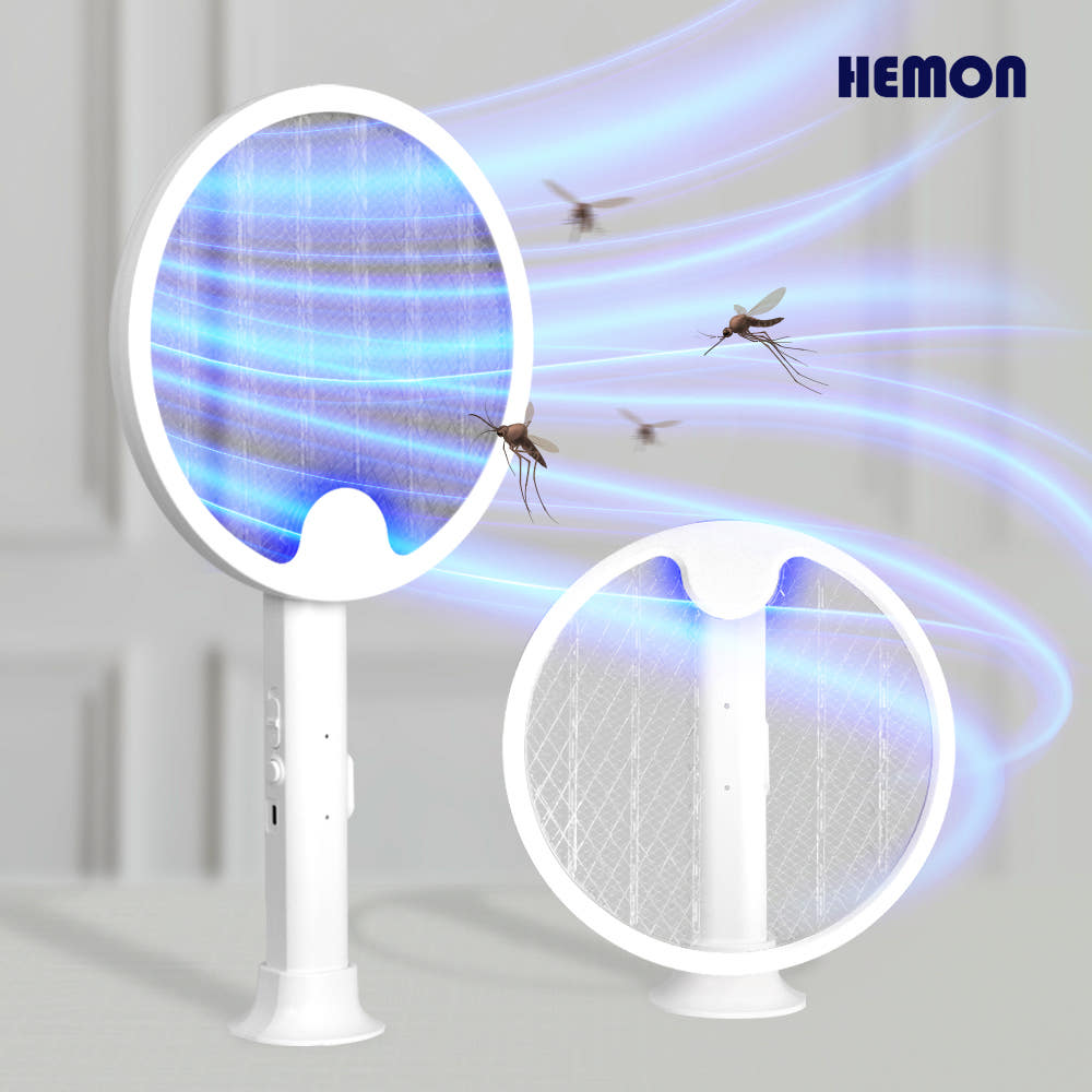 헤몬 폴드스윙 전기 모기채 전자 파리채 충전식