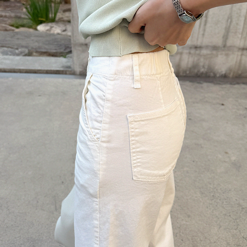 플라딘 와이드 뒷밴딩 팬츠 - 상세 이미지 4