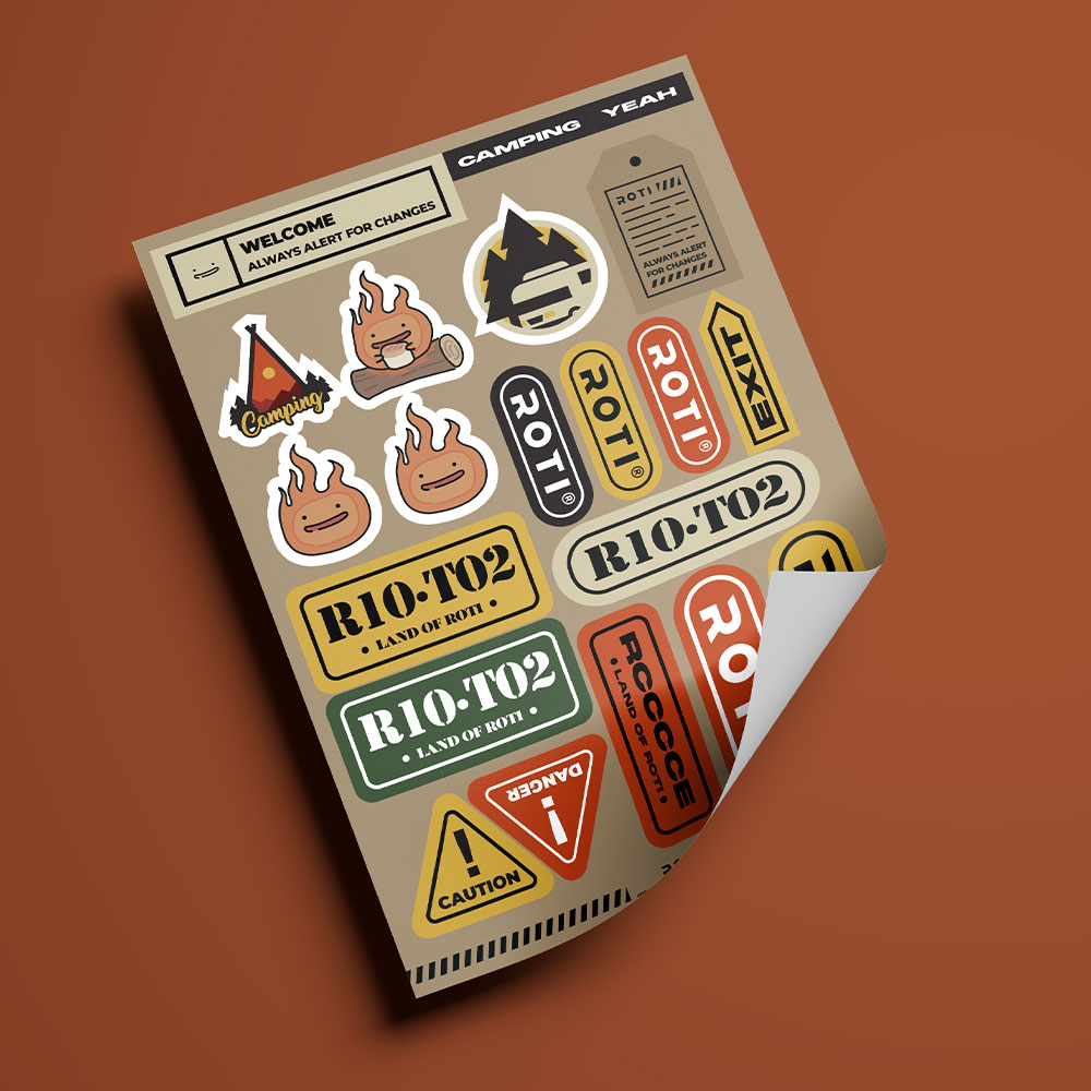 로티캠프 캠핑스티커 노트북 캐리어 방수 스티커1 1ea