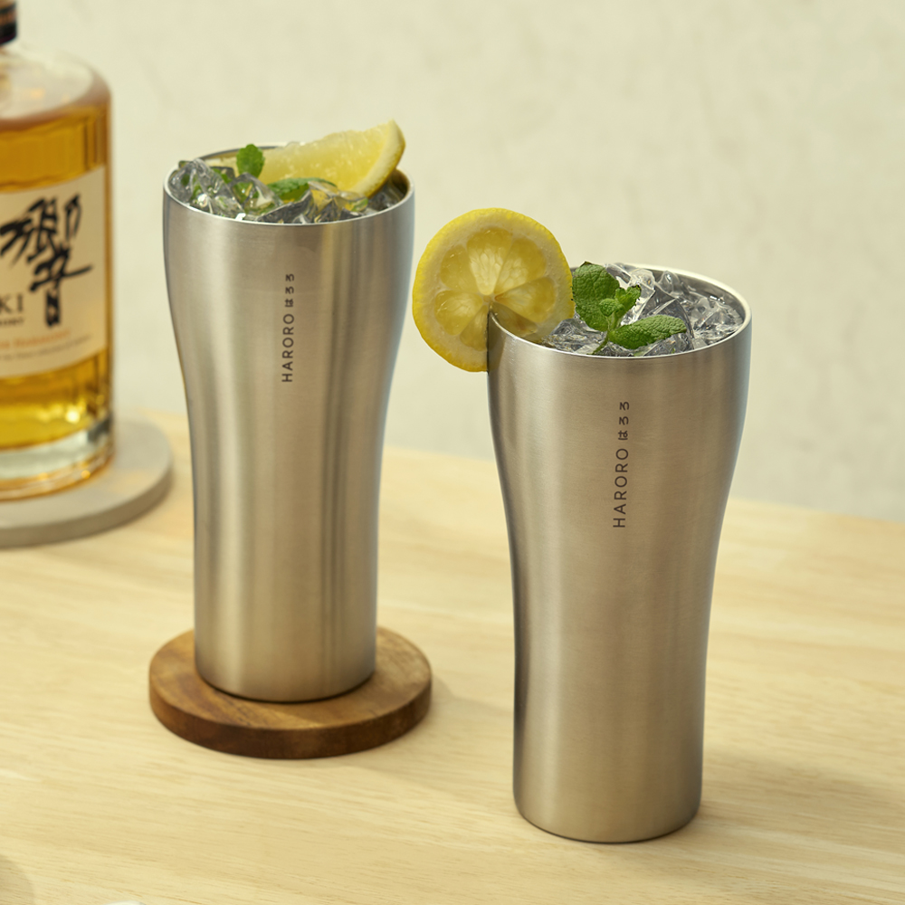 하로로 스텐 304 더블 드래프트컵 430ml  맥주 커피 홈카페 - 상품 이미지