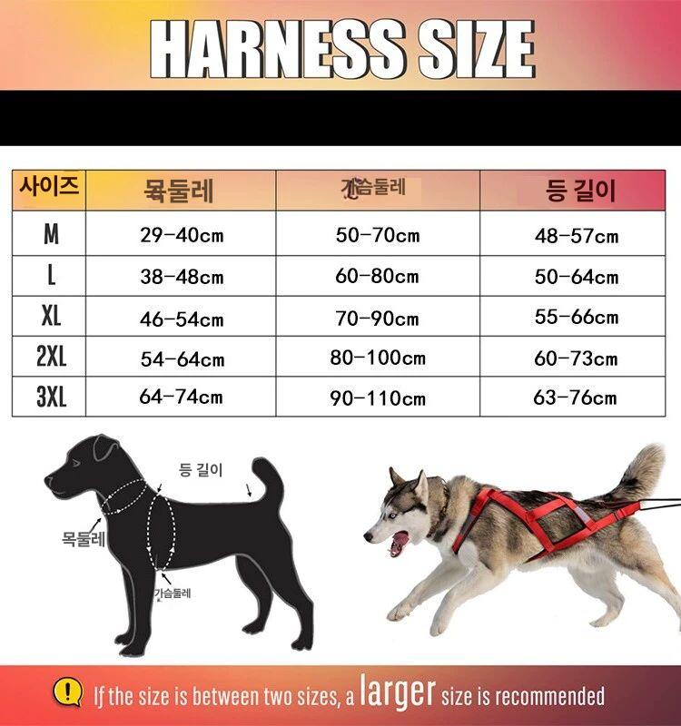 끈 개썰매줄 슬레드 당김 대형 썰매 하네스 레드 M 10~17.5kg - 상세 이미지 3