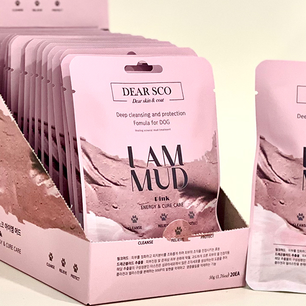 강아지 아이엠 천연 머드팩비누 마사지 저자극 팩 피부안정 핑크, 50g, 3개 - 상세 이미지 3