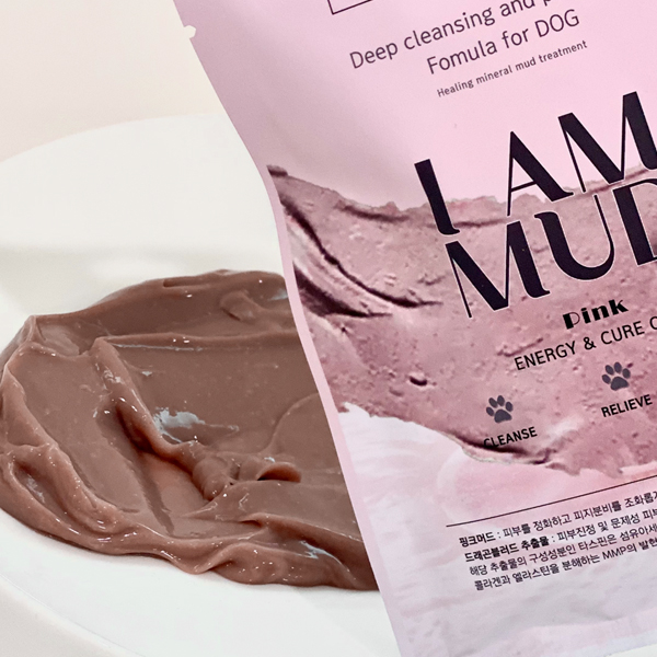 강아지 아이엠 천연 머드팩비누 마사지 저자극 팩 피부안정 핑크, 50g, 3개 - 상세 이미지 2