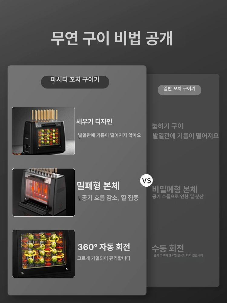 자동회전꼬치기계 양꼬치구이 그릴 꼬치구이기 자동 타이머 꼬치구이기16개 매화 꼬치 - 상세 이미지 2