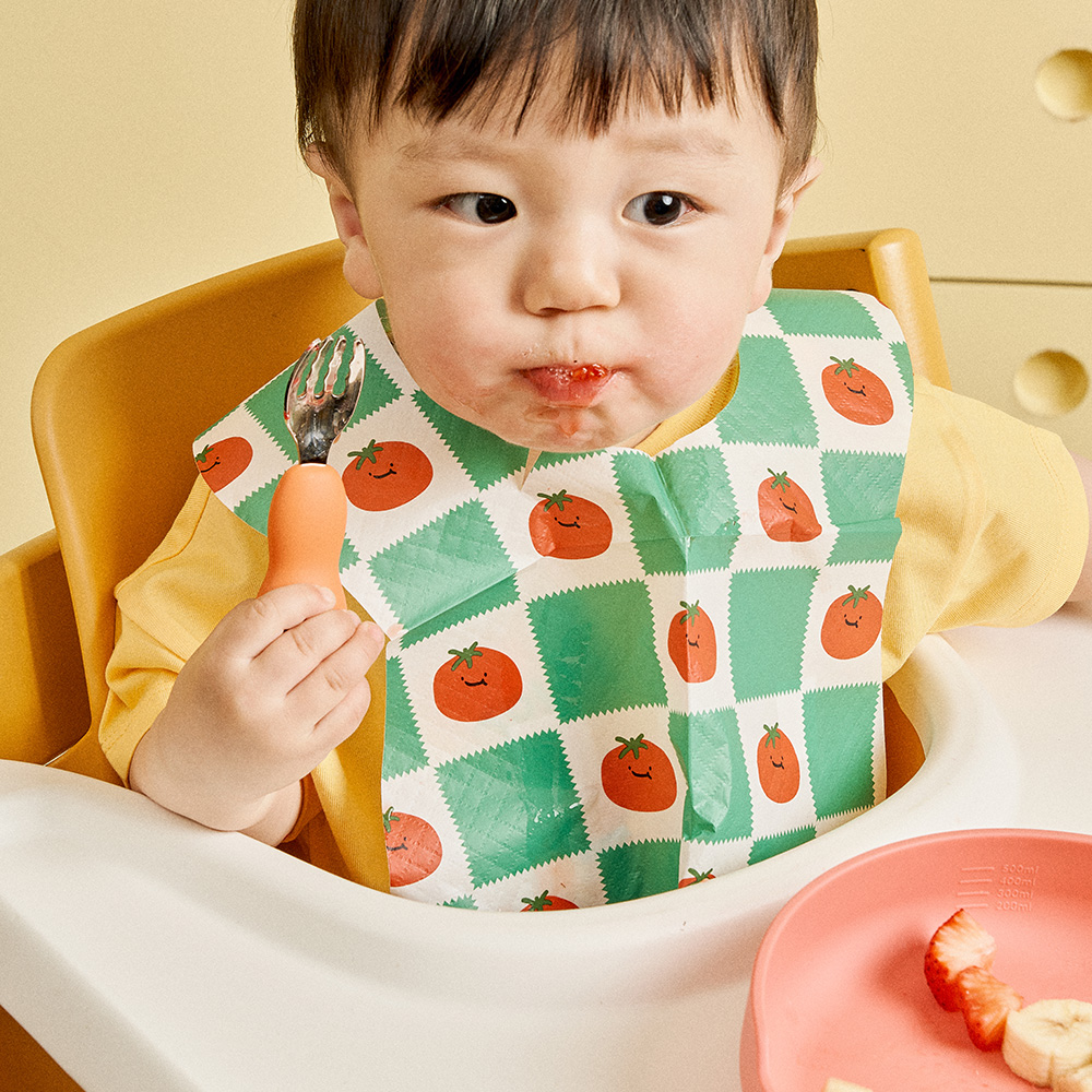 잼먹 2중 방수 아기 턱받이 일회용 20매 신생아 자기주도이유식