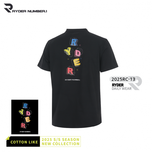 라이더 RYDER 2025RC-13 코튼라이크 남여공용 반팔티셔츠 배드민턴 복 탁구 스쿼시 스포츠의류 - 상세 이미지 3
