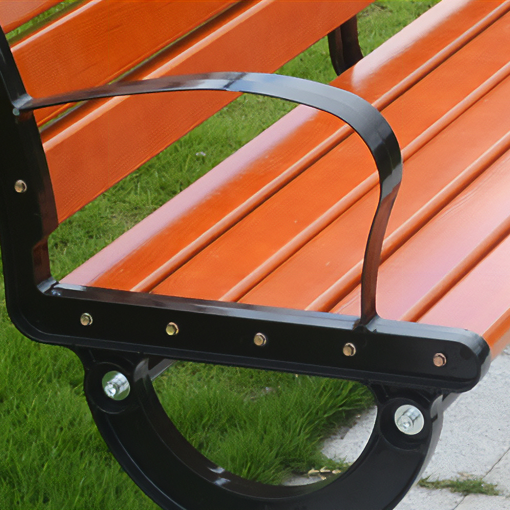 공원 벤치 야외 정원 카페 등받이 나무 철제 주물 의자 120cm