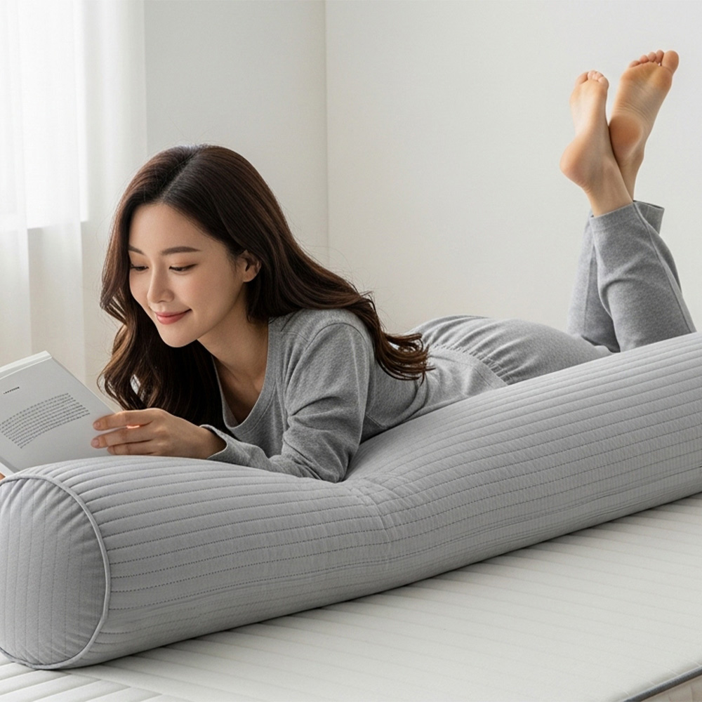 피그먼트 순면 누빔 대형 롱쿠션 바디필로우 커버 - 상세 이미지 2