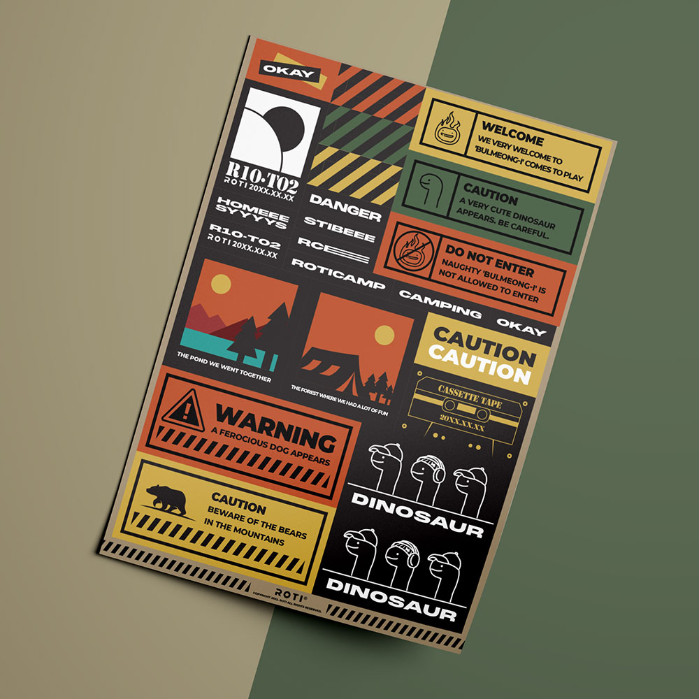 로티캠프 캠핑스티커 노트북 캐리어 방수 스티커1 1ea