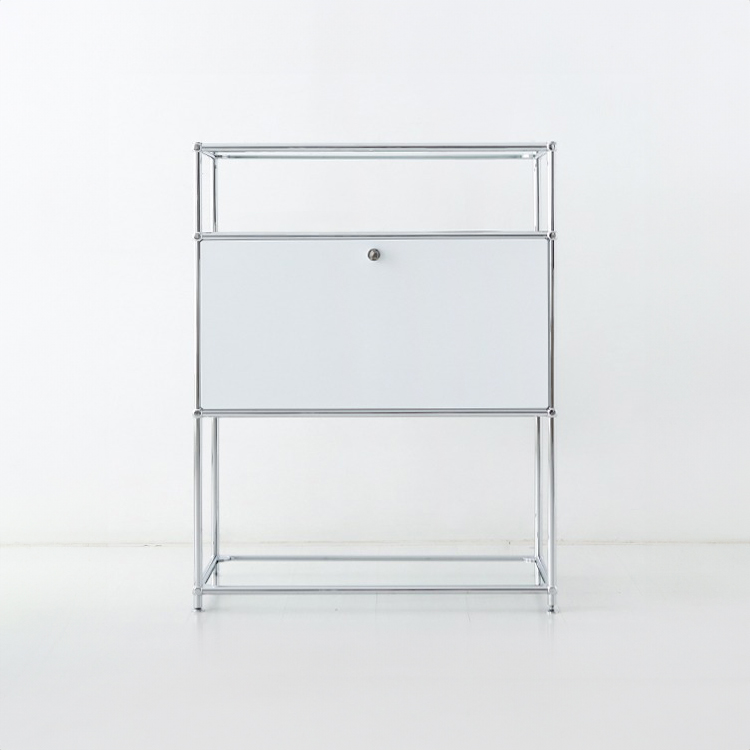 심플리 유리 수납장 MD069 780x405x990mm, 3단, 화이트 5058.7517 - 메인 이미지