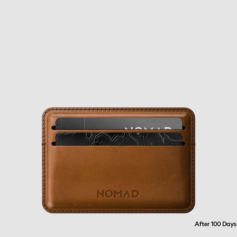 노마드 베지터블 가죽 카드 명함 지갑 잉글리쉬 탄
