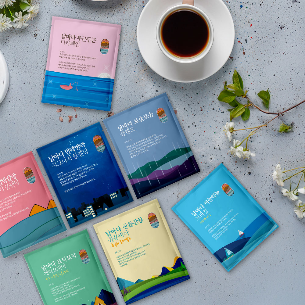 날마다커피 디카페인 선물세트 스페셜티 고소한 드립백커피 12g 7개 감성패키지