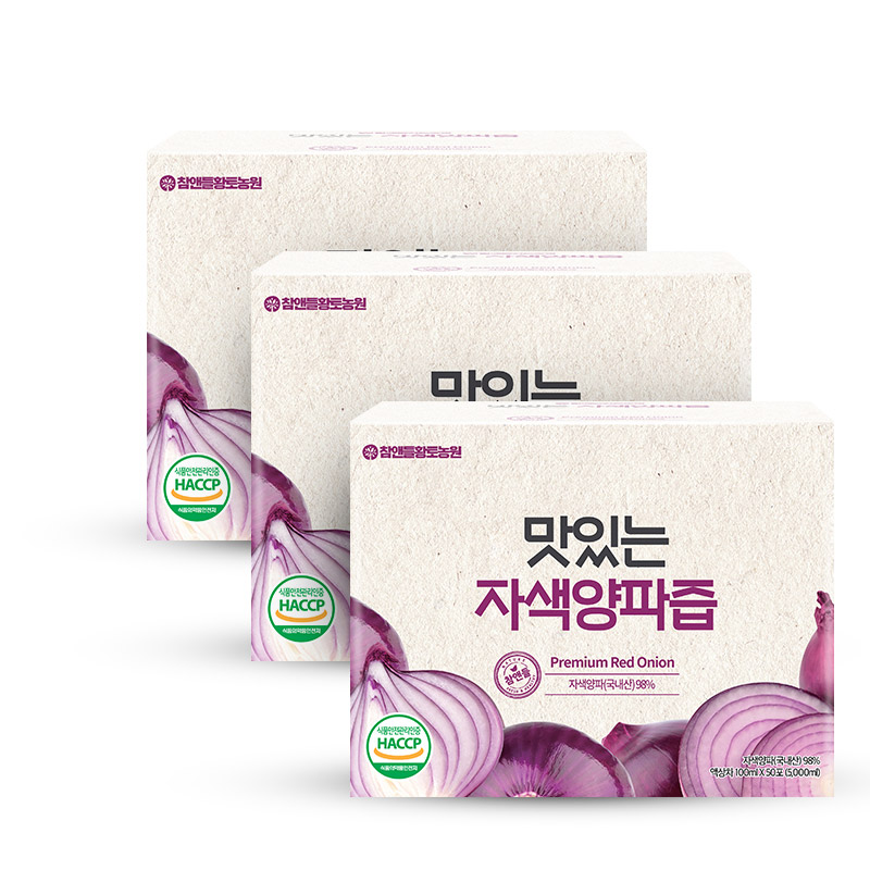 [3+1] 참앤들황토농원 맛있는 자색 양파즙 100ml 50포, 3개 - 상품 이미지