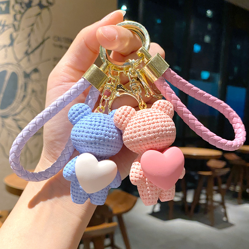 하트 곰돌이 키링 자동차 차키키링 스마트 곰 이미지 8