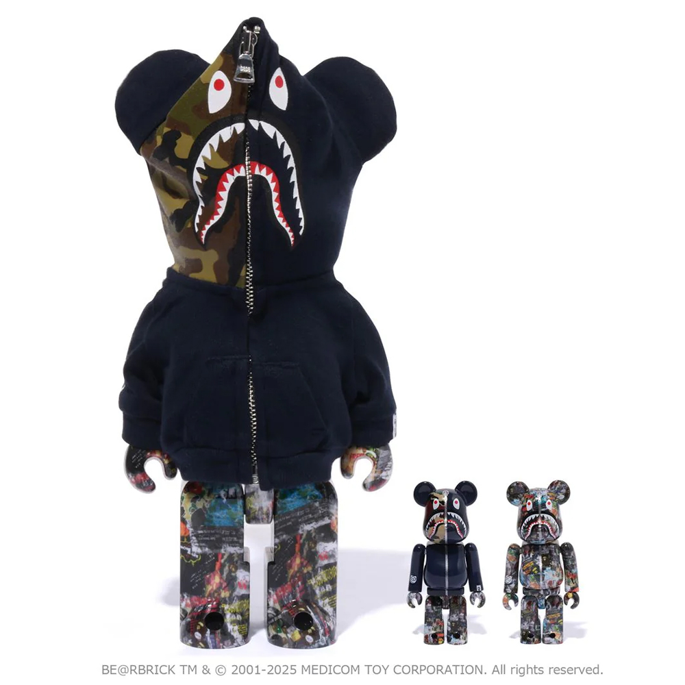베이프 베어브릭 LEGACY CAMO SHARK BE@RBRICK 100%&400% 4월 신상 1K73-185-905 - 상세 이미지 2