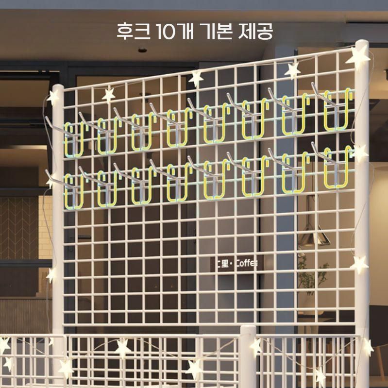플리마켓매대 팔찌 머리띠 판매대 주얼리 진열대 화이트 65cm 후크10개 - 상세 이미지 3